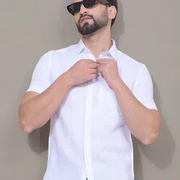 Crimsoune Club Men Classic Fit Solid Spread Collar Cotton Casual Shirt-image-53