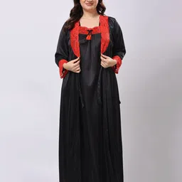Brifesha Floral Emboridered Wrap Maxi Nightdress-picture-29