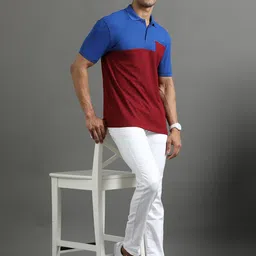ECOLINE Clothing Men Antimicrobial Colourblocked Polo Collar T-shirt image 5