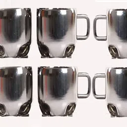 vm om sai lifetime Pack of 4 Stainless Steel Tea & Coffee Cups| Stainless Steel Double Wall Cup| Small Cute Cup Pack of 4-picture-33