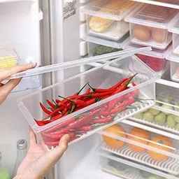 shreejee Plastic Freezer Storage Containers for Fish, Meat, Vegetables, Fruits x6.39 Storage Basket image 3