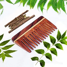 rufiys Neem Wood Comb for Women & Men Hair Growth Dandruff Remover (Wide Tooth 10 Inch)-picture-26