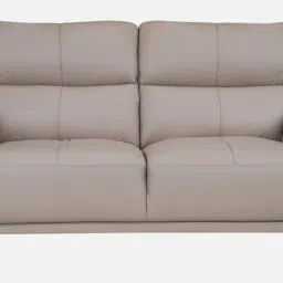 durian Perry Leather 2 Seater In Grey Colour image 4