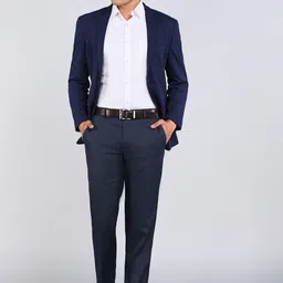 park avenue Men Self Design Single Breasted Formal Blazer image 4