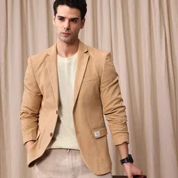 mr bowerbird Men Self Design Single Breasted Casual Blazer-picture-28