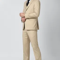 peter england Men Single Breasted - 2 button Solid Suit image 4
