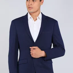 park avenue Men Self Design Single Breasted Formal Blazer-picture-16