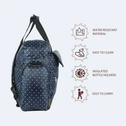 chinmay kids Diaper Mother Baby Diaper Maternity Bag with Diaper Changing/Bag Protection Mat - Easy to Carry & Handle Light Weight Bag With Dot Design Travel Bag diaper bag image 3
