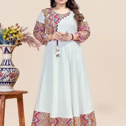 MEESORRA Cross Patched Printed Plus Size Maxi Ethnic Dress-picture-41