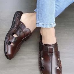 AMBLIN FOREVER Men Leather Shoe-Style Sandals-picture-12