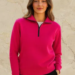 LECOWAR Women Shirt Collar Half Zipper Sweatshirt-picture-32