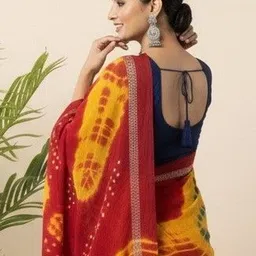 MUNGA FASHION Bandhani Poly Georgette Bandhani Saree image 4