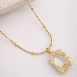 Estailo fashion Women Gold-Plated Square Pendants with Chains-picture-10