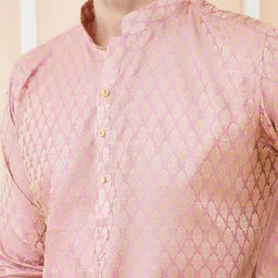 See Designs Ethnic Motifs Woven Design Long Sleeves Regular Straight Kurta & Pyjama image 5