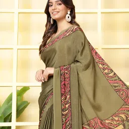 Meena Bazaar Paisley Printed Art Silk Saree image 4