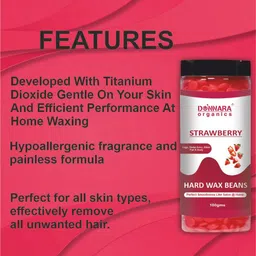 Donnara Organics Set Of 2 Strawberry Hard Wax Beans - 100 g Each image 3