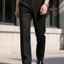 Next One Men Relaxed Straight Leg Straight Fit Mid-Rise Formal Trousers-picture-5