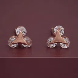 Kushal's Fashion Jewellery 92.5Silver Cubic Zirconia Triangular Shaped Studs-picture-13
