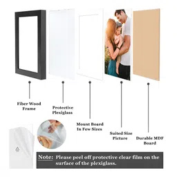 Art Street Black & White Set of 2 Wood Wall Photo Frames for Certificate & Home Decor image 2