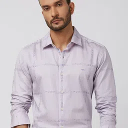 Mufti Men Spread Collar Checked Cotton Slim Fit Casual Shirt-picture-28