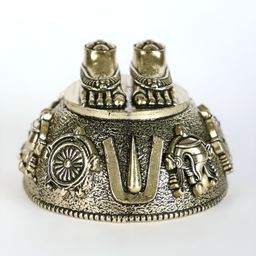 Exotic India 2" Small Superfine Vishnu (Perumal) Charan Paduka in Brass-picture-45