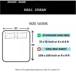 REALDREAM White & Green Geometric 260 TC King Bedsheet with 2 Pillow Covers image 5