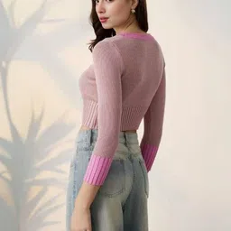 HERE&NOW Women Ribbed Crop Pullover image 2