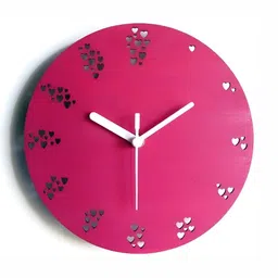QEZNEF Pink Solid Traditional Wall Clock-picture-29