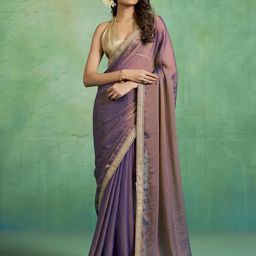 Mitera Sequinned Satin Saree-picture-23