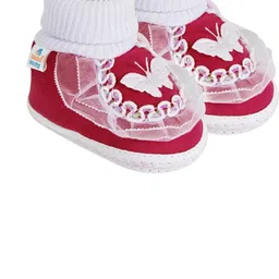 NESKA MODA 3 To 12 Month Infants Cute Soft Cotton Pre-Walker Butterfly Frill Booties-image-84