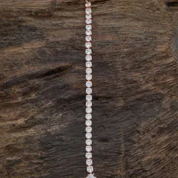 Kushal's Fashion Jewellery Rose Gold-Plated Cubic Zirconia Studded Maang Tikka-picture-26
