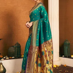 KALINI Ethnic Motifs Woven Design Zari Paithani Saree image 3