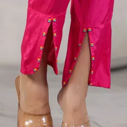 JISORA Women's Printed Russian Silk Co-ord image 5