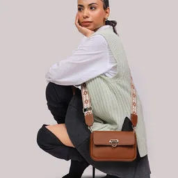 YUVA STREE Structured Sling Bag with Applique-image-9