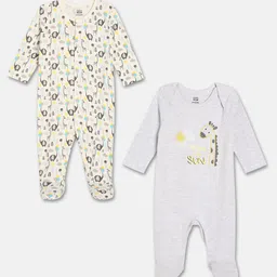 MINI KLUB Boys Pack of 2 Pure Cotton Printed Sleepsuit-picture-33