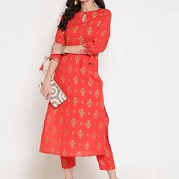 Sera Women Ethnic Motifs Embroidered Keyhole Neck Thread Work Kurta image 5