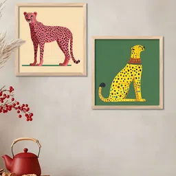 WALLLANE Brown & Yellow 2 Pieces Wooden Floral & Botanical Wall Art-image-72