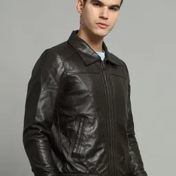 Monte Carlo Men Spread Collar Solid Casual Bomber Jacket image 4