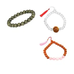 Divine souvenirs Unisex Set Of 3 Artificial Beaded Elasticated Bracelets-picture-14