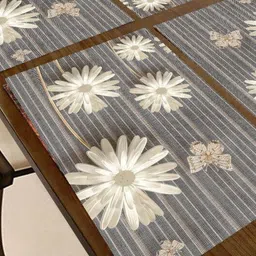 Aura 6Pcs Grey & Beige Printed Table Placemats image 3