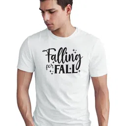 Seekbuylove Typography Printed Round Neck Short Sleeves Bio Finish Pure Cotton T-shirt-picture-39