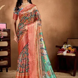 Vmdesigns Ethnic Motifs Silk Blend Handloom Saree-picture-17