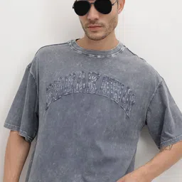 The Roadster Life Co. Applique Washed Effect Pure Cotton Relaxed T-shirt-picture-14