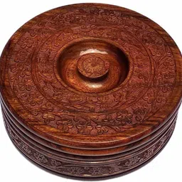timbercraft WOODEN CHAPATI BOX KHADHI DESIGN Cook and Serve Casserole-picture-18