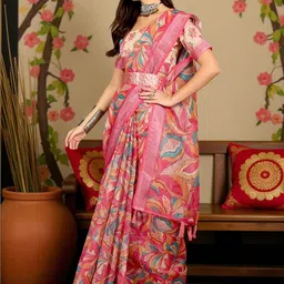 PAMPER YOURSELF Floral Saree image 4