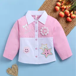 Toonyport Girls Colourblocked Embroidered Casual Shirt-image-8
