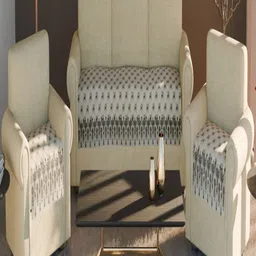 Fashion Throw Cream-Coloured & Grey Velvet 3 Piece Sofa Cover-image-78