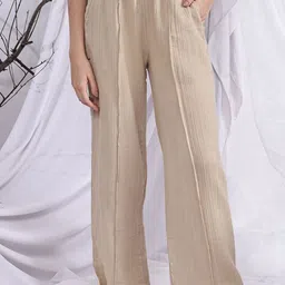 ETC Women Pack Of 2 Pure Cotton Mid-Rise Straight Lounge Pants-image-51