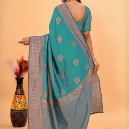 Moda Rapido Ethnic Motifs Zari Pure Silk Handloom Banarasi Saree image 2