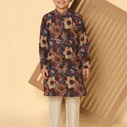 KISAH Boys Printed Regular Kurta with Pyjamas-picture-50